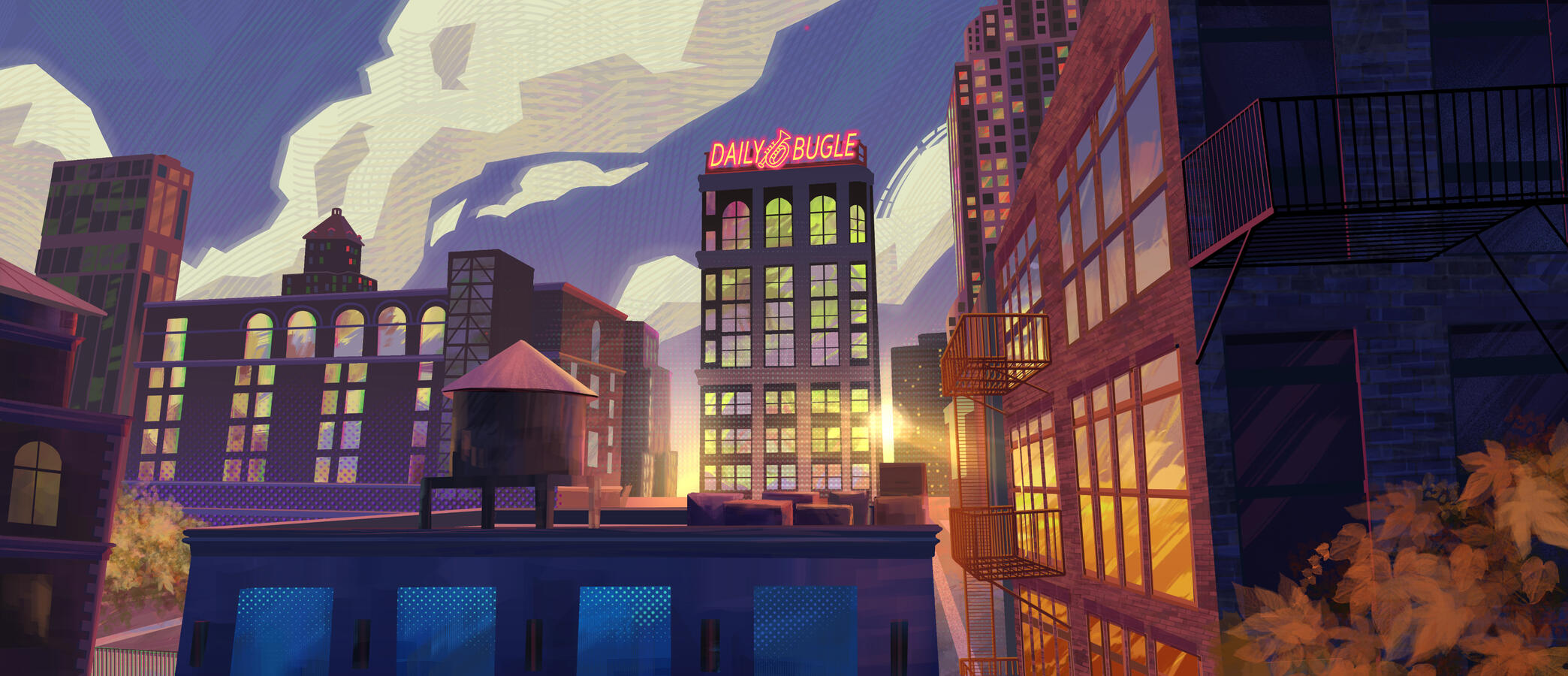 Spiderverse BG Paint Study